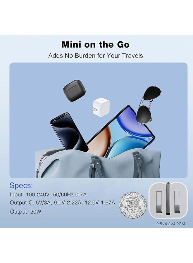 شاحن آيفون من النوع C، محول طاقة USB-C بقوة 20 واط بتقنية الشحن السريع PD | مصمم خصيصًا لمنتجات أبل - Image 4